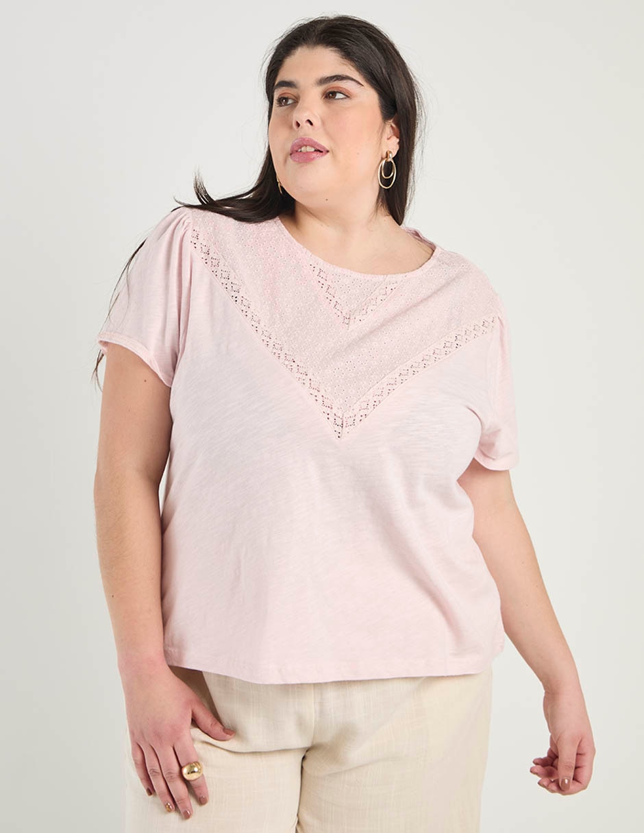 Playera manga corta cuello redondo para mujer Playera manga corta cuello redondo para mujer