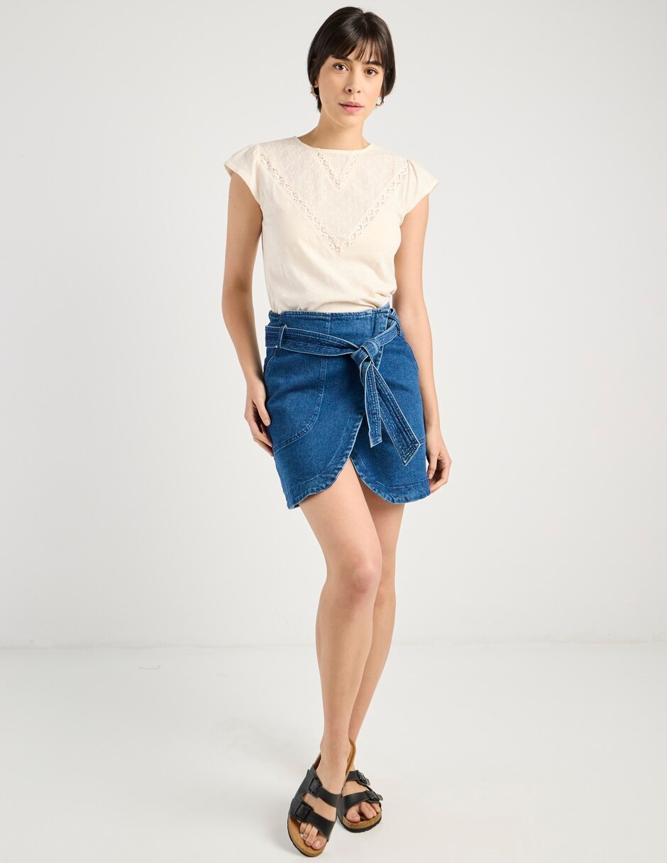 Playera manga corta cuello redondo mujer 2