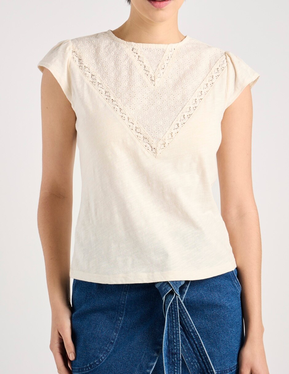 Playera manga corta cuello redondo mujer 7