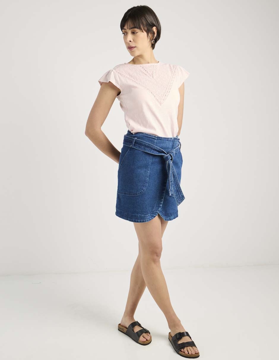 Playera manga corta cuello redondo mujer 6