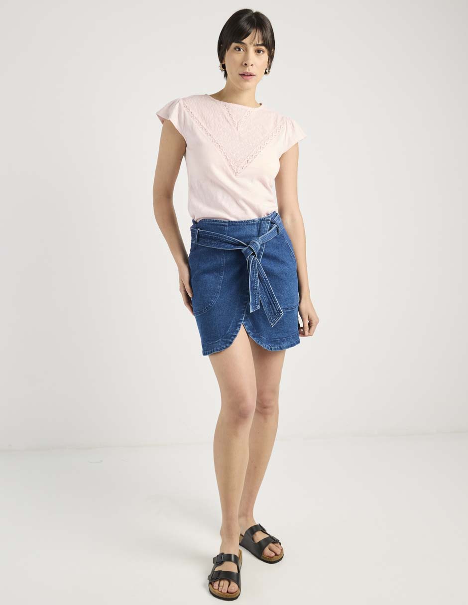 Playera manga corta cuello redondo mujer 5