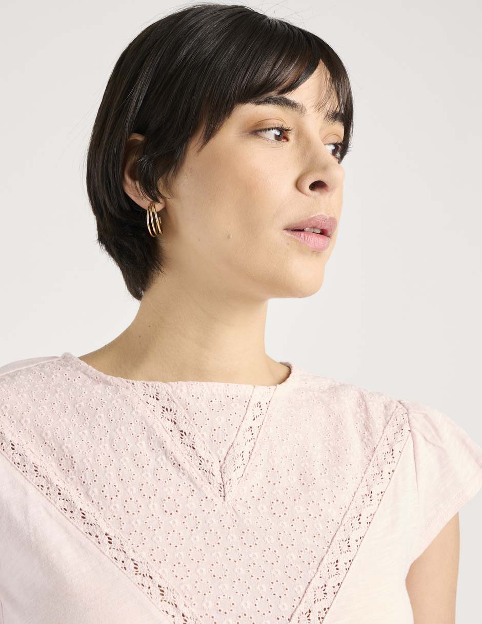 Playera manga corta cuello redondo mujer 4