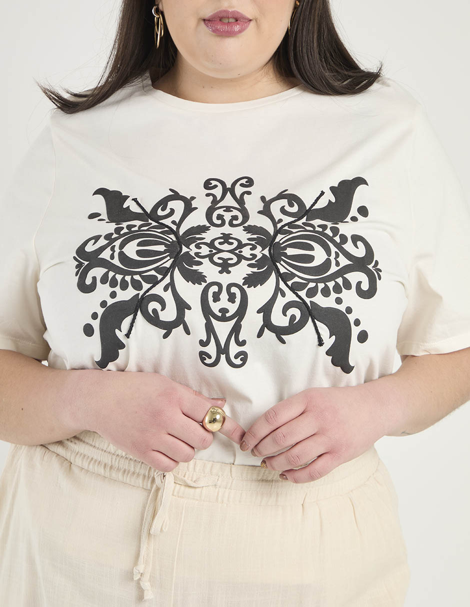 Playera manga corta Weekend Plus cuello redondo para mujer