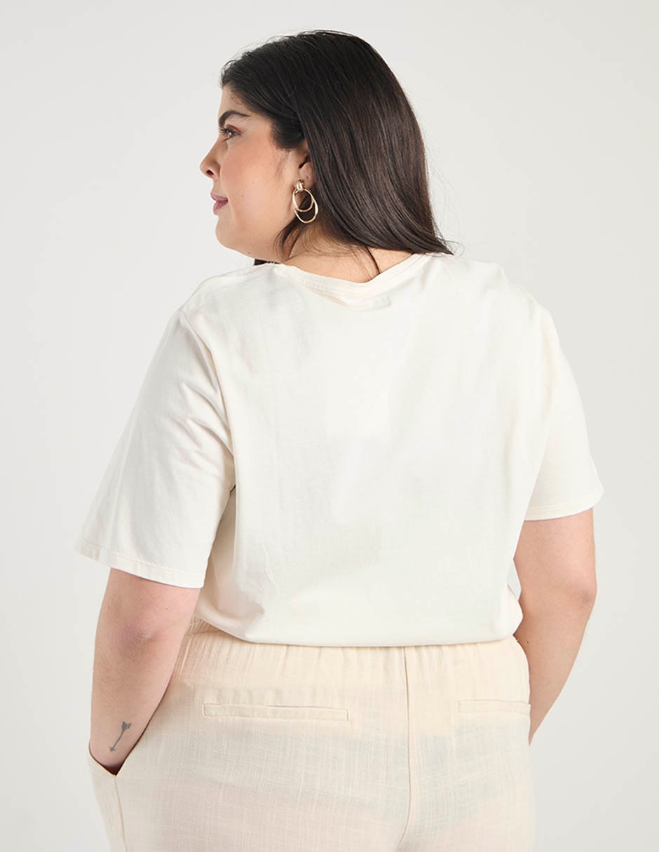 Playera manga corta Weekend Plus cuello redondo para mujer