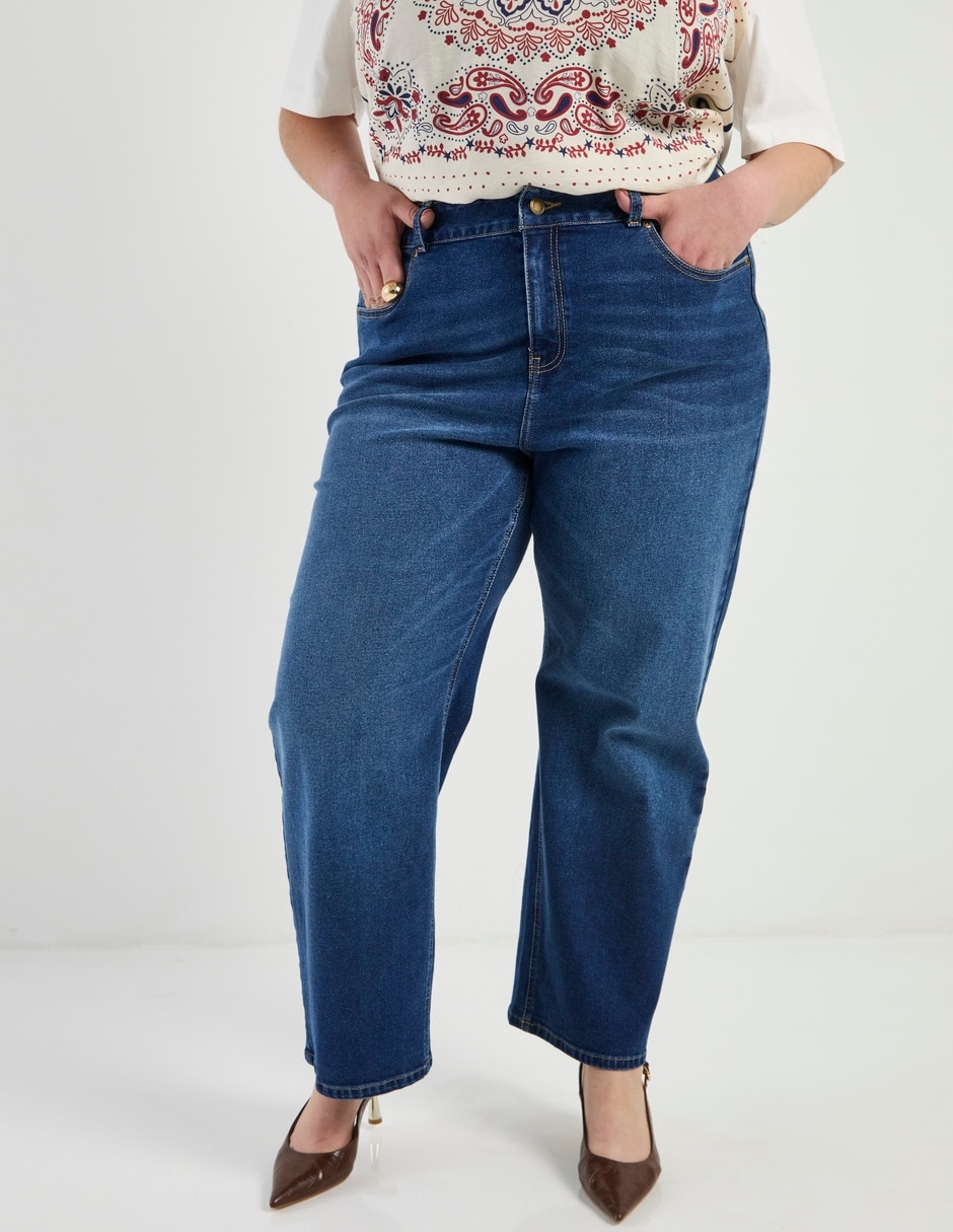 Jeans straight a la cintura para mujer Jeans straight a la cintura para mujer