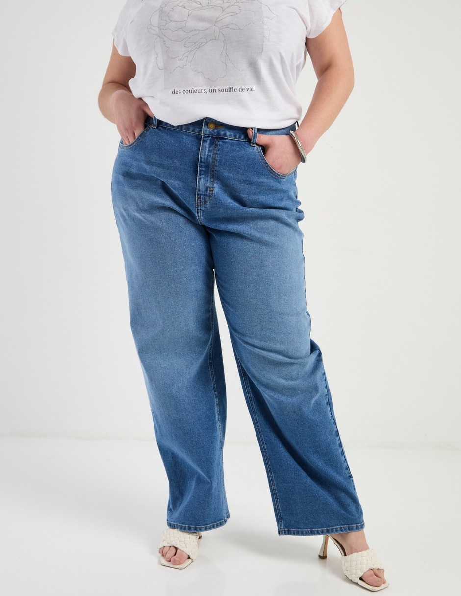 Jeans amplio cintura para mujer