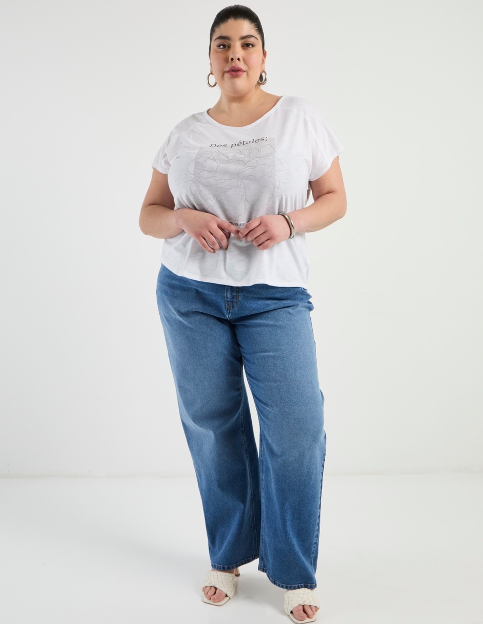 Jeans amplio cintura para mujer 3