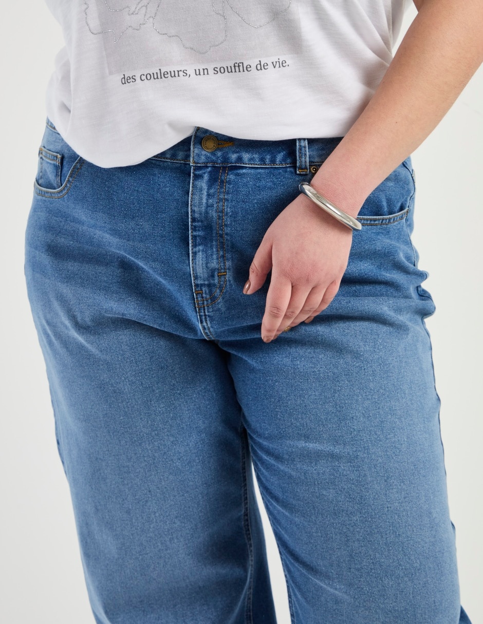 Jeans amplio cintura para mujer 5