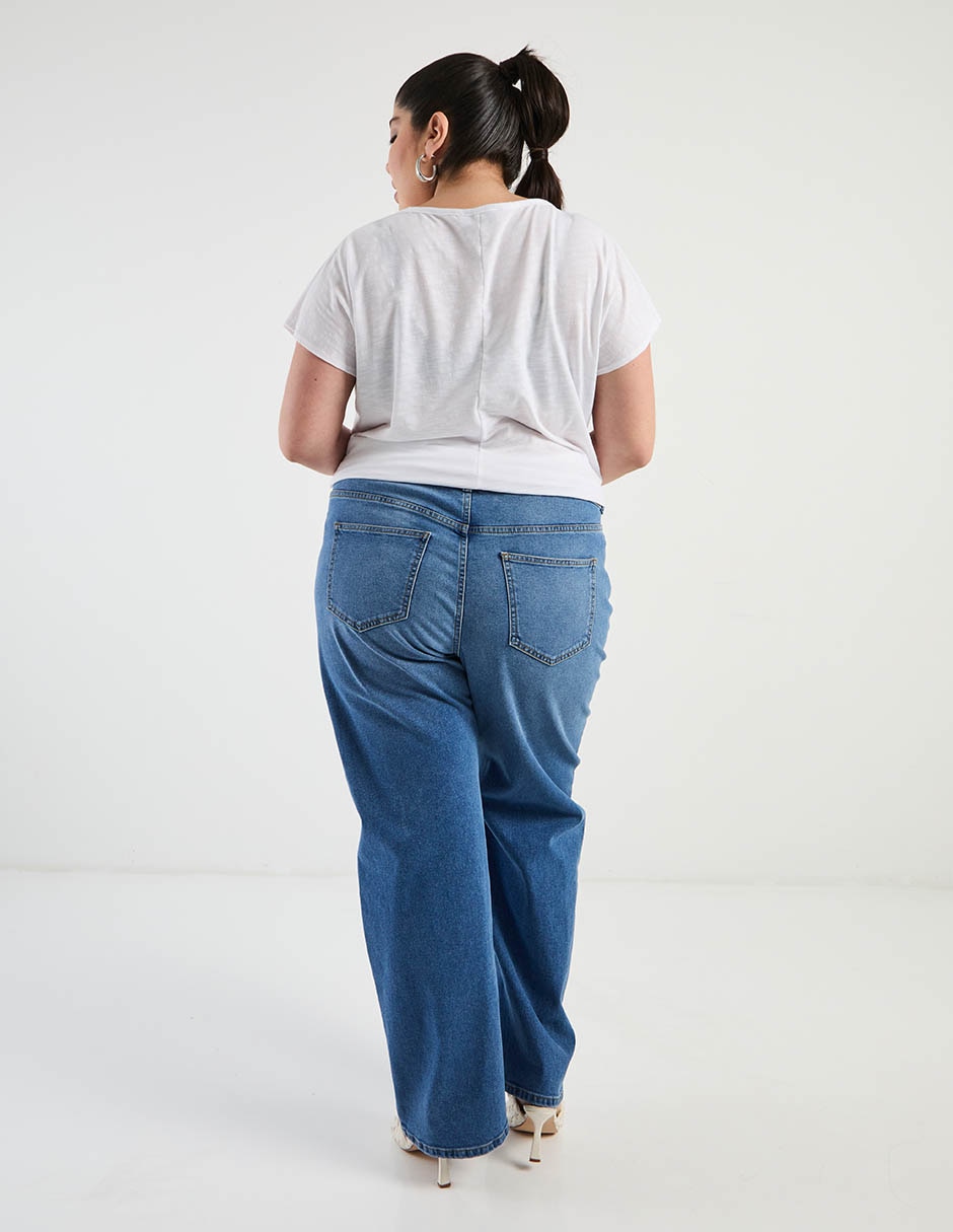 Jeans amplio cintura para mujer 6