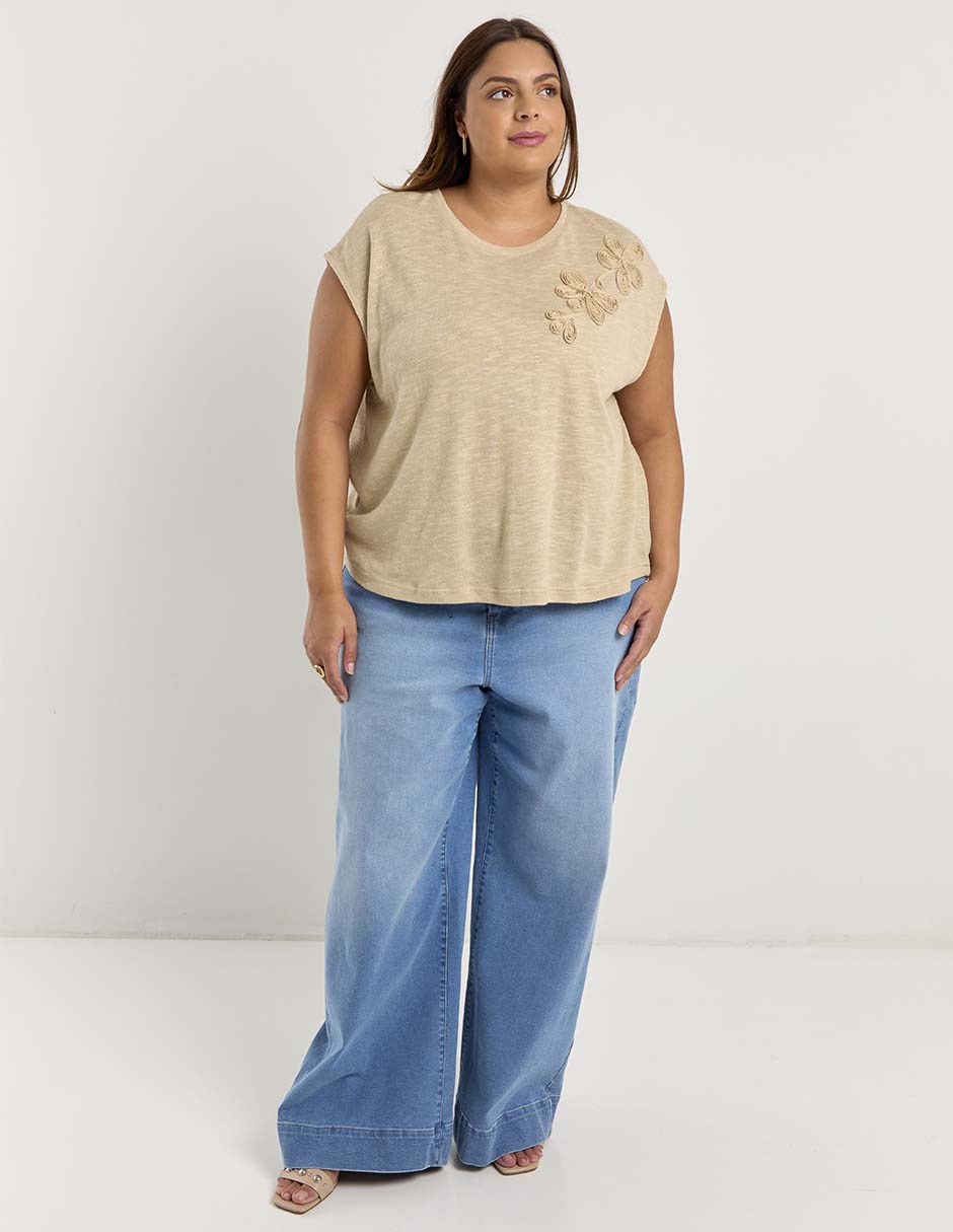 Playera manga corta Weekend Plus cuello redondo para mujer