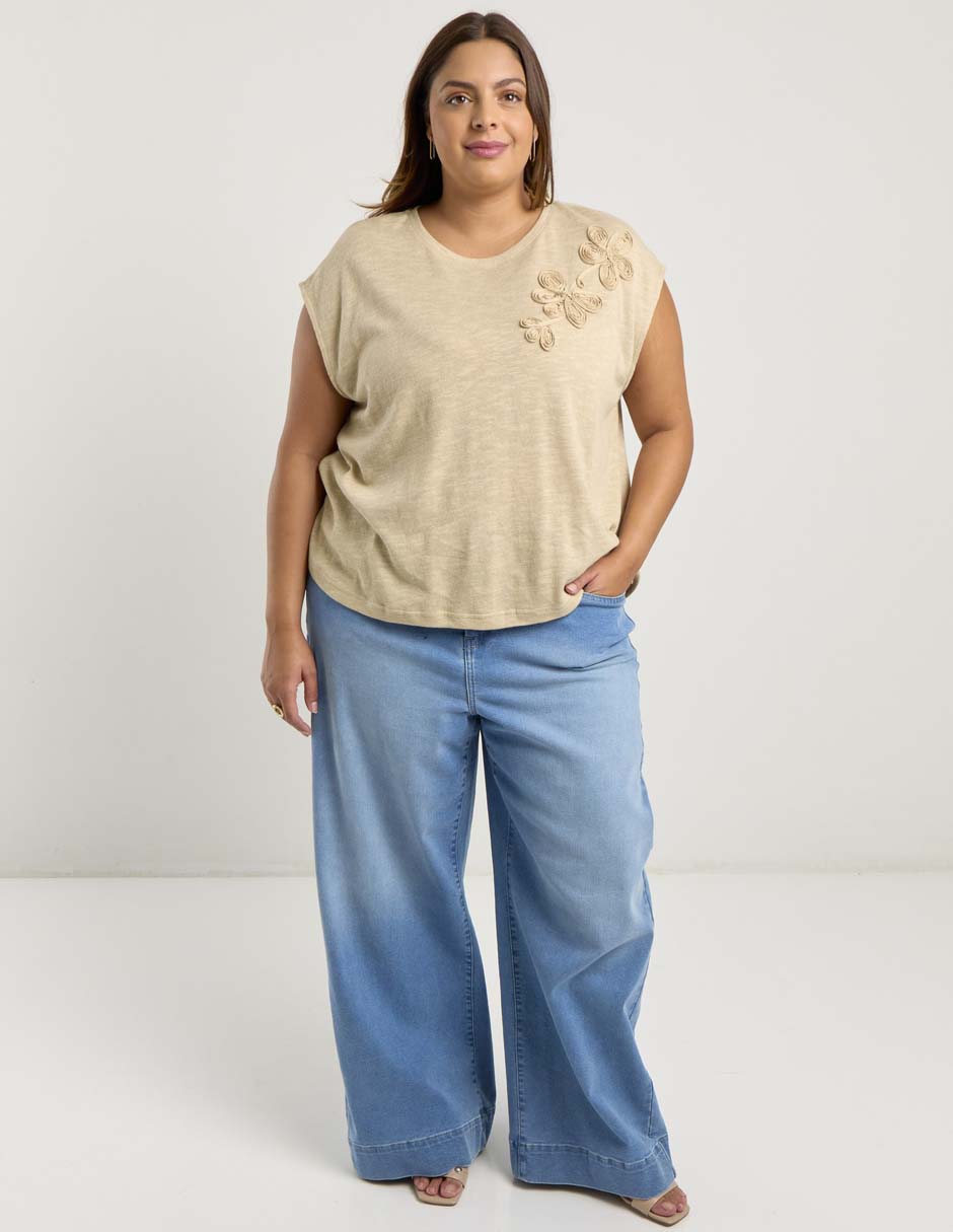 Playera manga corta Weekend Plus cuello redondo para mujer