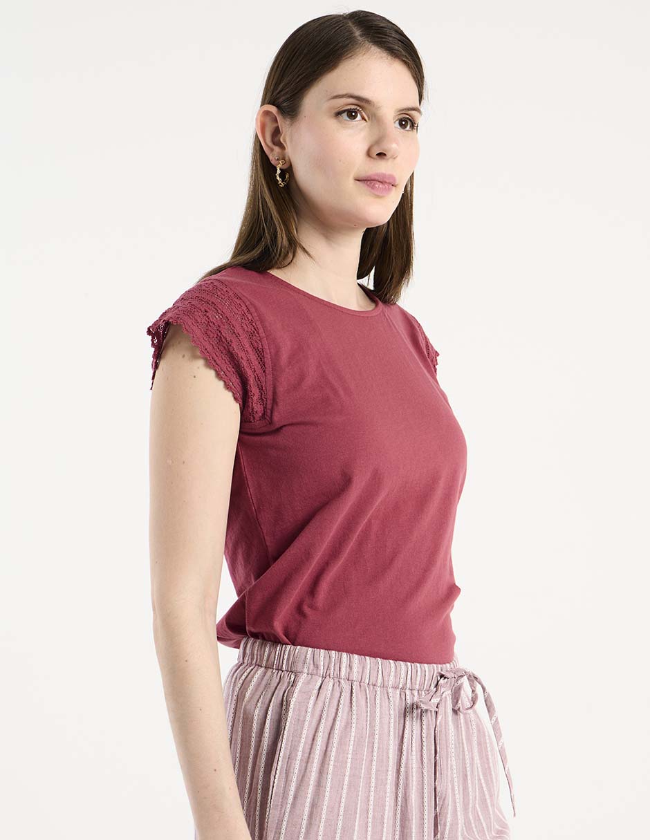 Playera manga corta cuello redondo para mujer 2