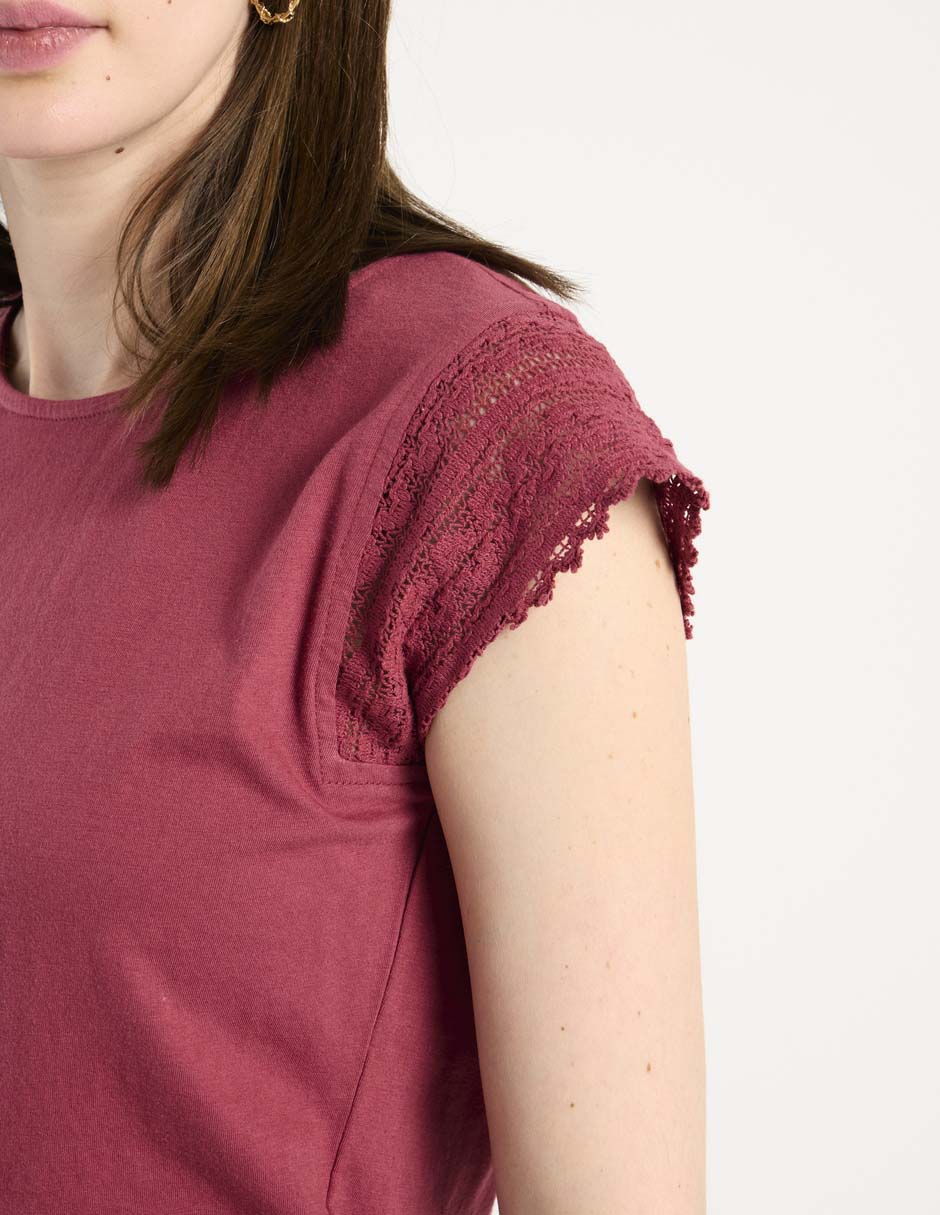 Playera manga corta cuello redondo para mujer 4