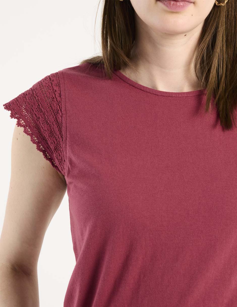 Playera manga corta cuello redondo para mujer 5
