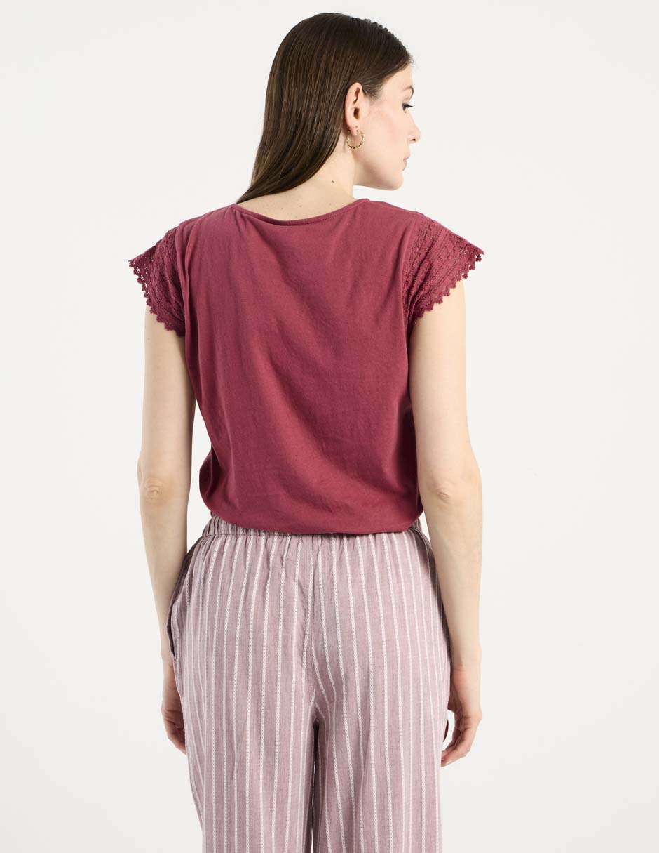 Playera manga corta cuello redondo para mujer 6