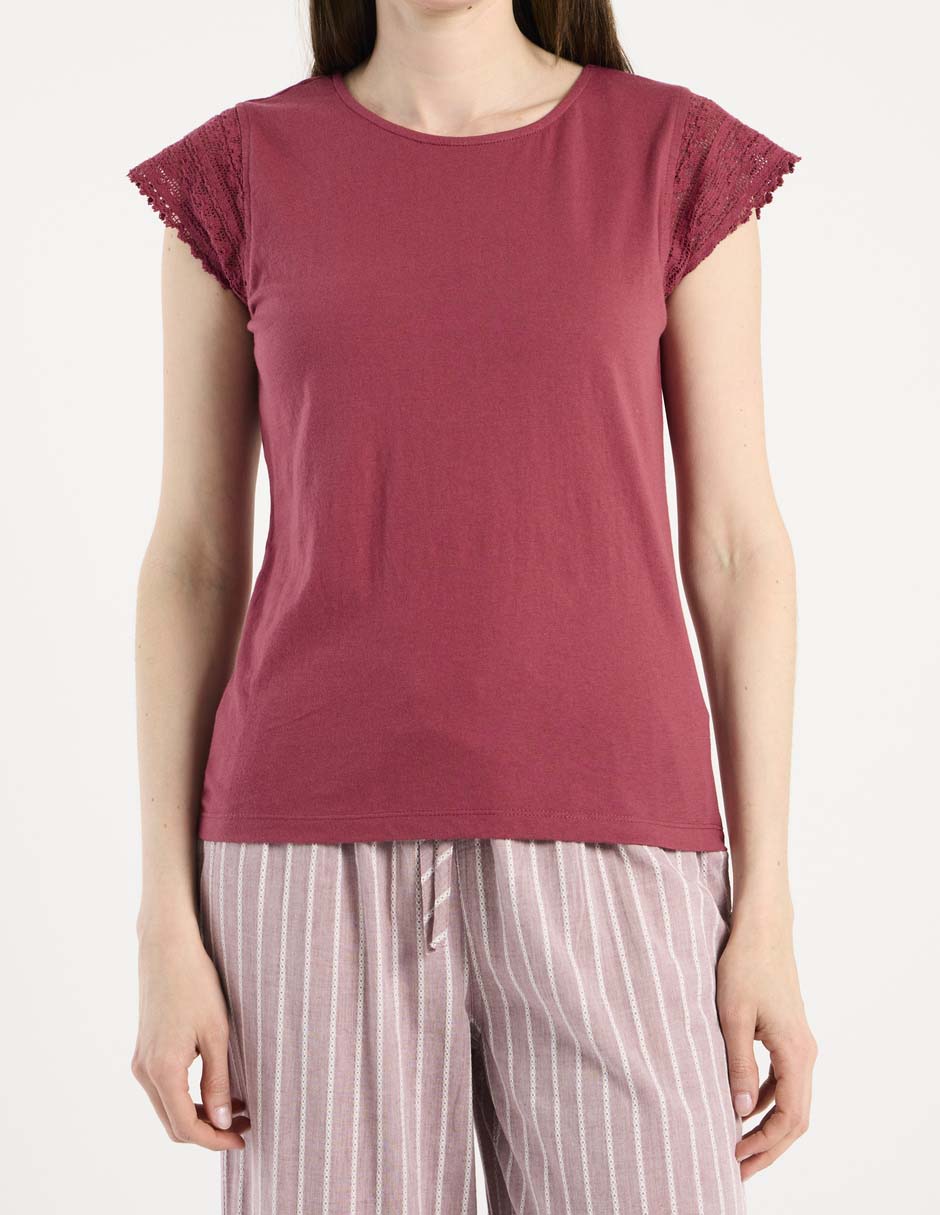 Playera manga corta cuello redondo para mujer 7