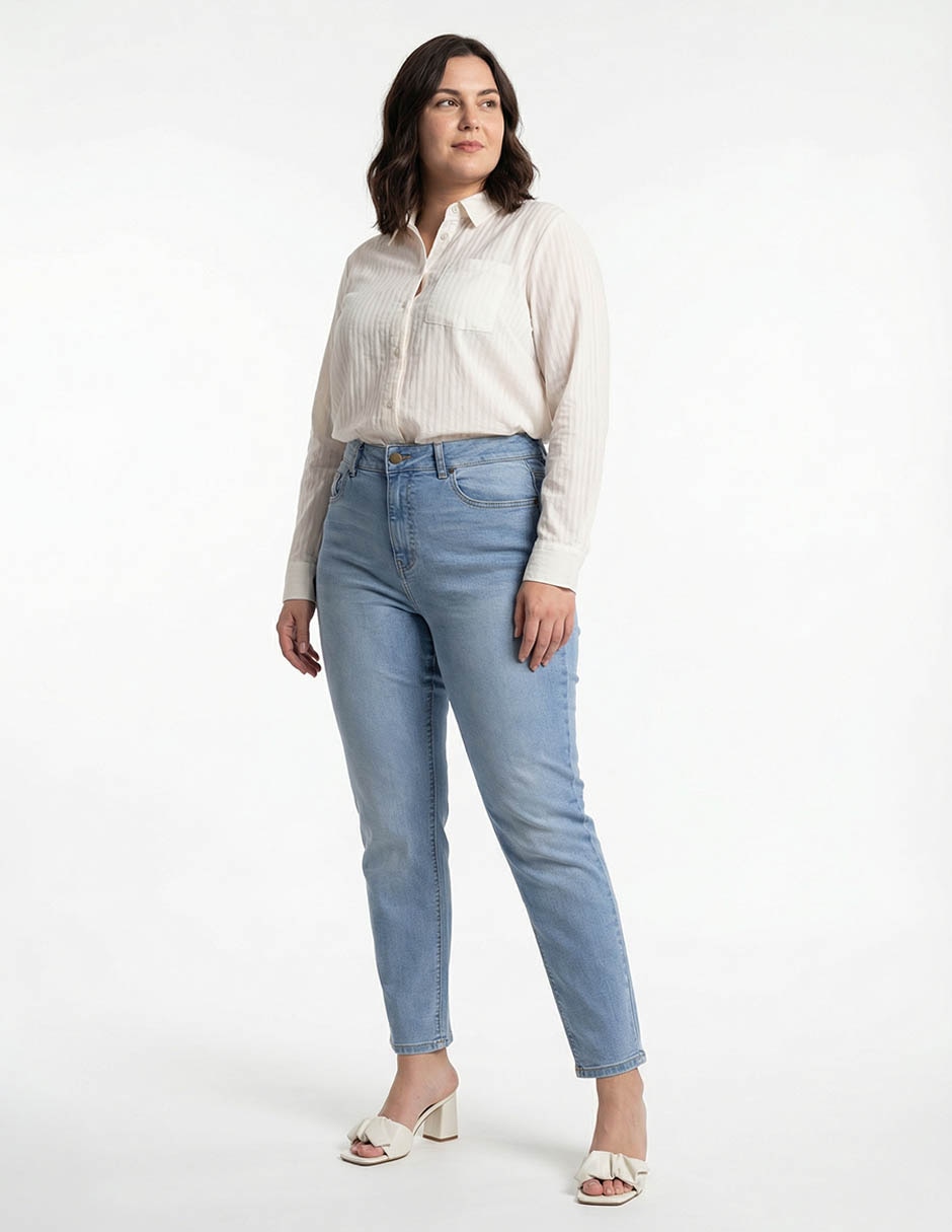 Jeans straight cintura media Weekend Plus para mujer