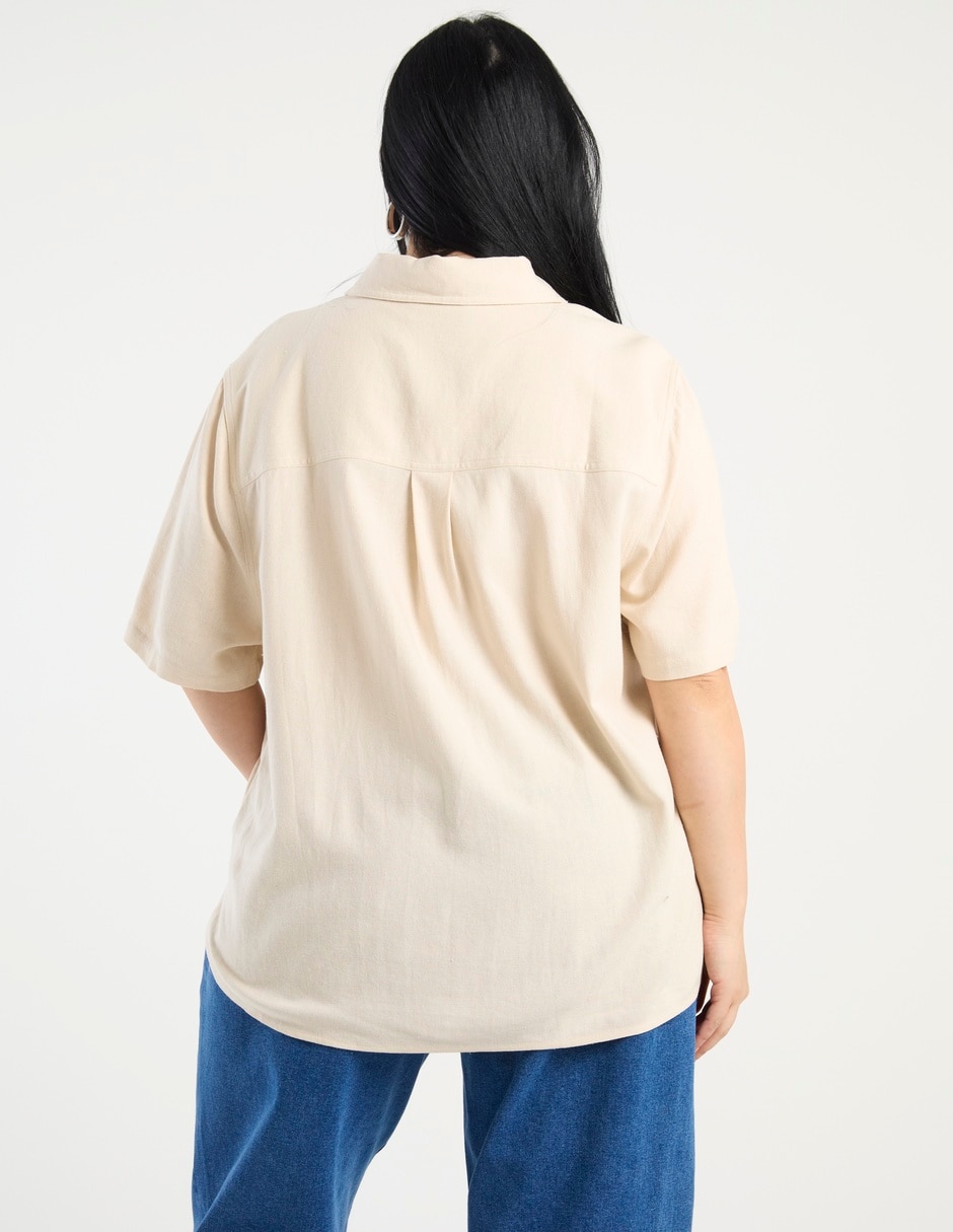 Blusa camisera manga corta para mujer 5