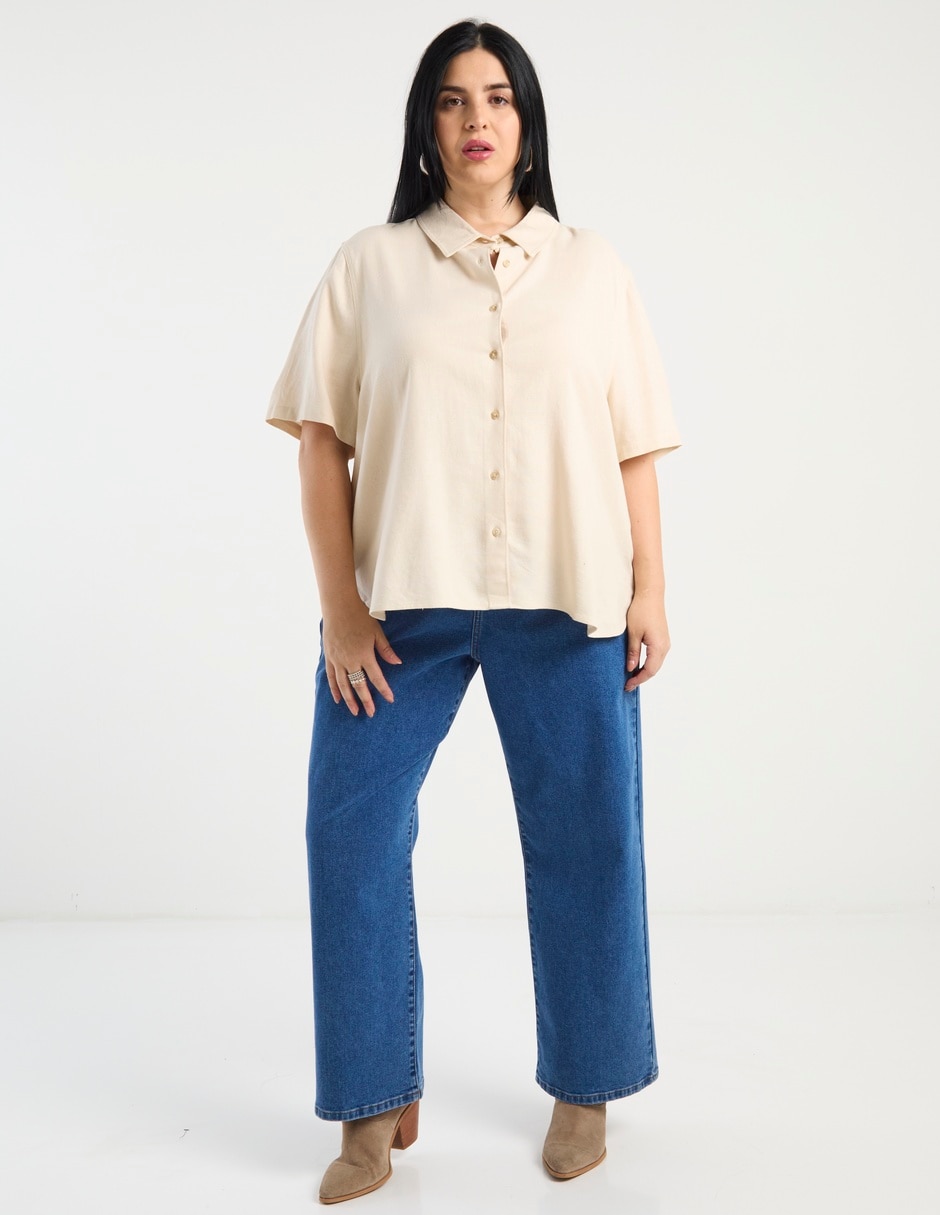 Blusa camisera manga corta para mujer 6