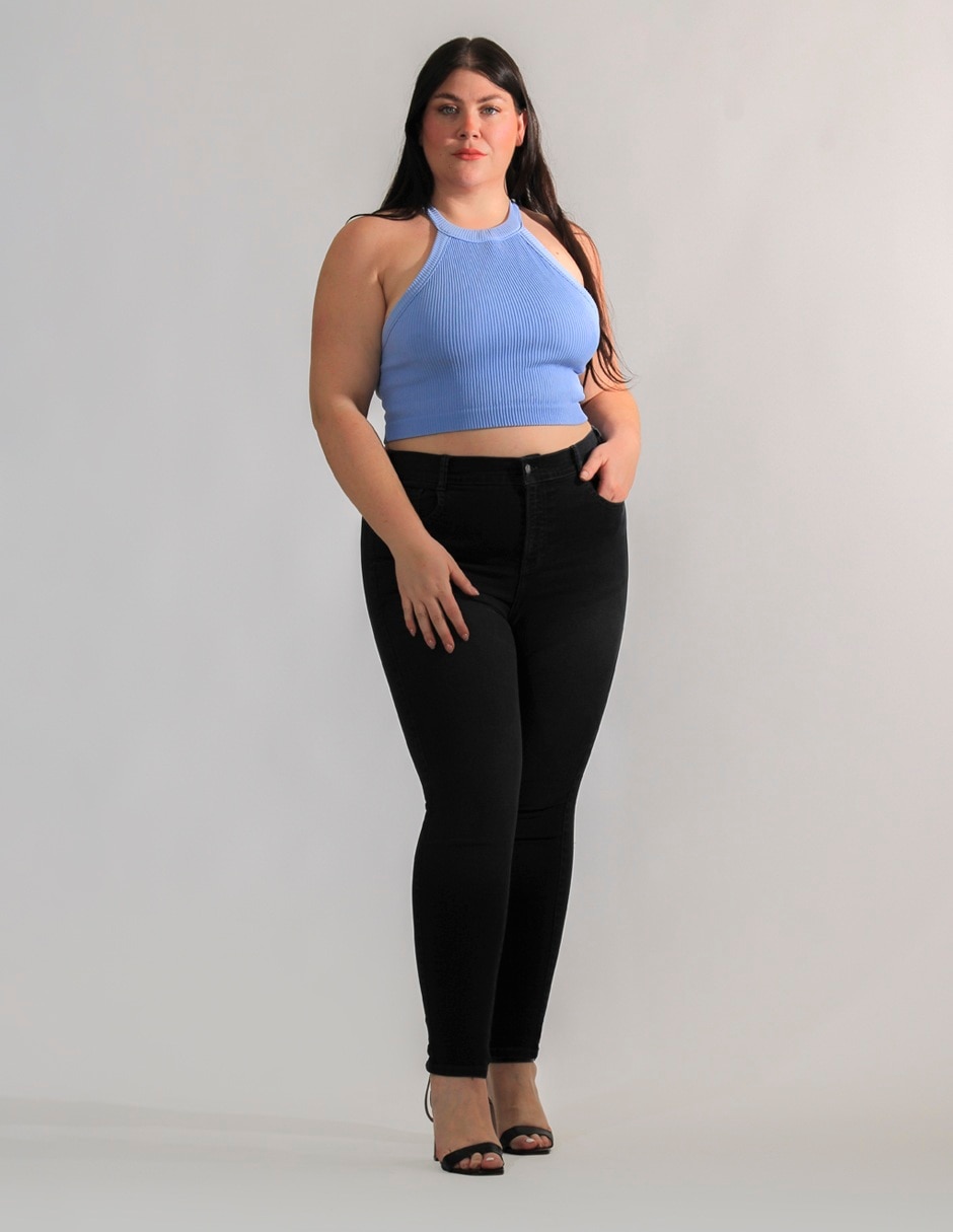 Jeans skinny Oh Pomp corte cintura alta para mujer
