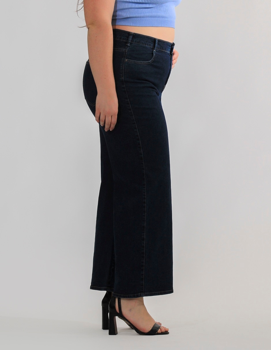 Jeans wide leg Oh Pomp corte cintura alta para mujer