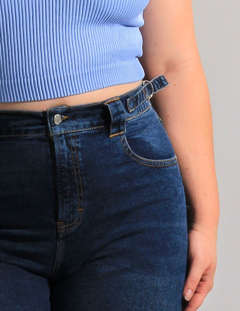 Jeans straight corte cintura alta para mujer 2