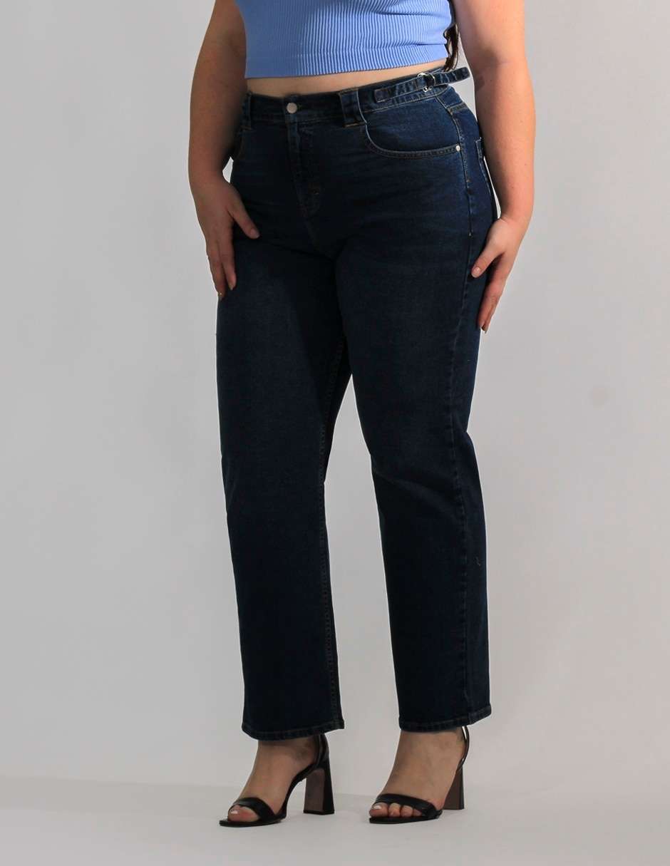 Jeans straight corte cintura alta para mujer 4