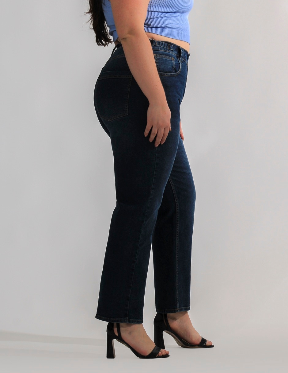 Jeans straight corte cintura alta para mujer 5