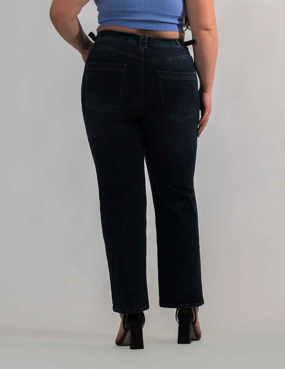 Jeans straight corte cintura alta para mujer 6