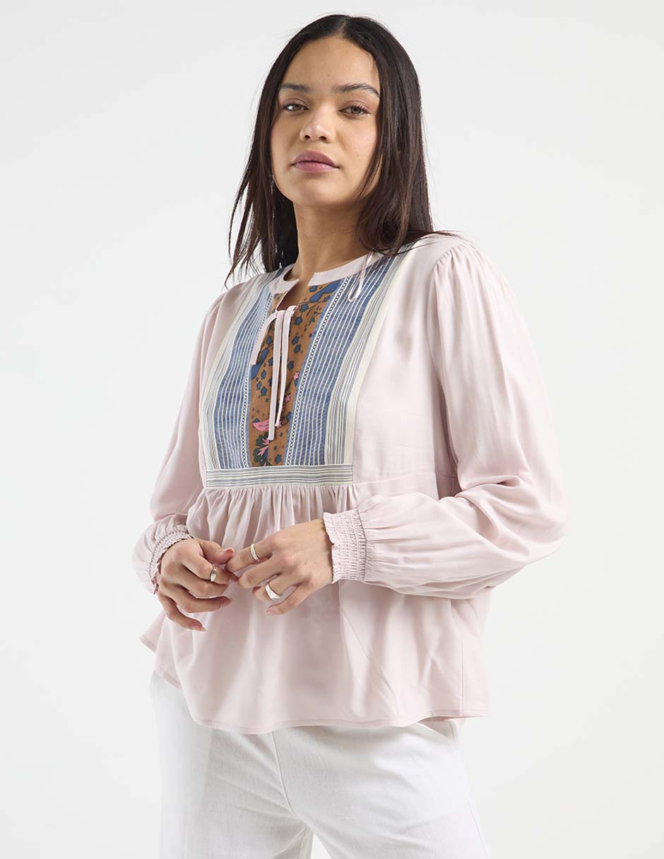 Blusa Week by Weekend manga larga para mujer
