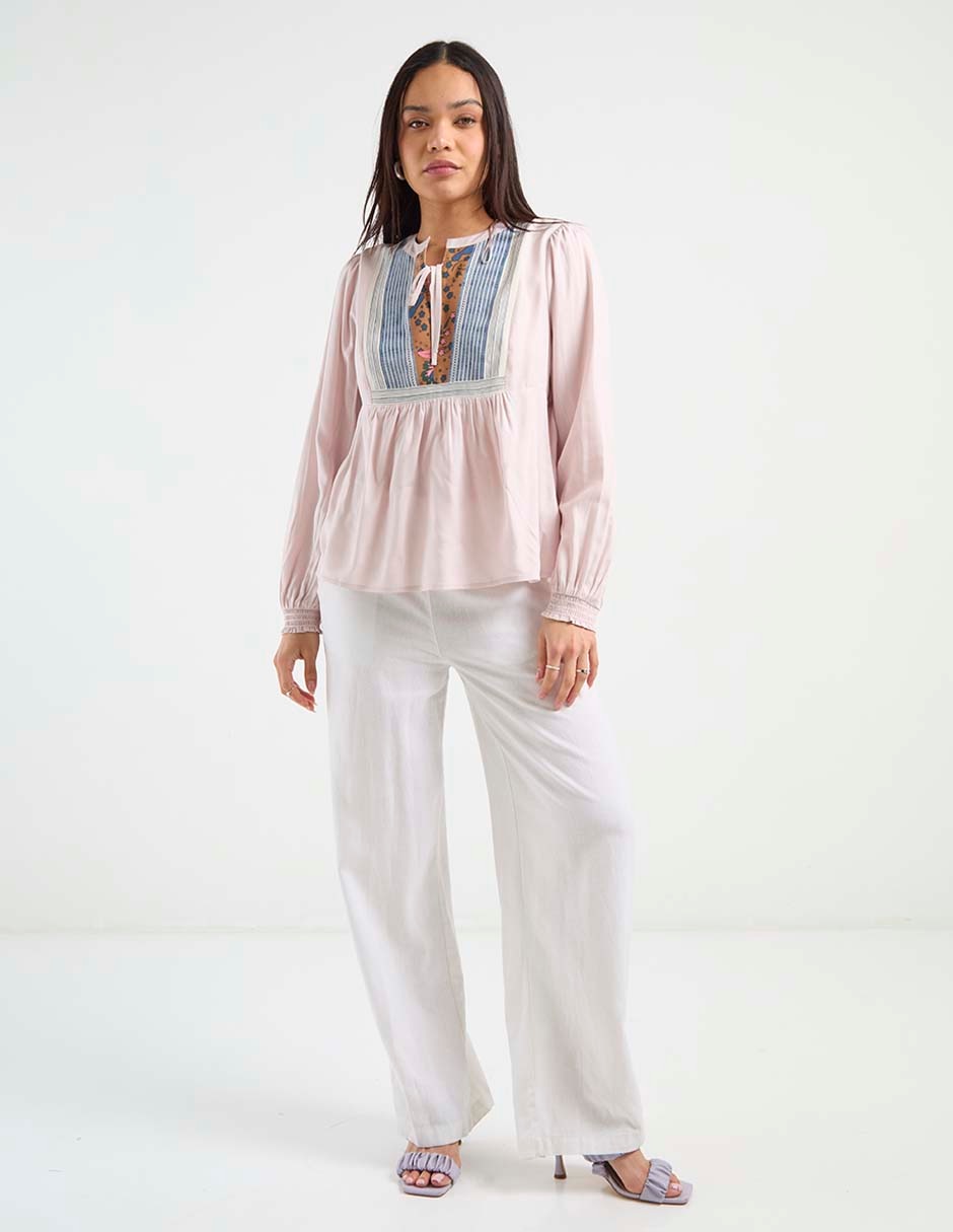 Blusa Week by Weekend manga larga para mujer