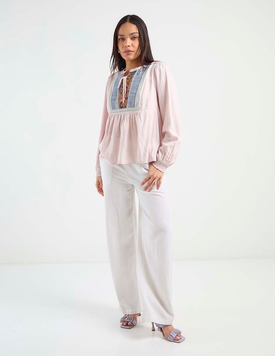 Blusa Week by Weekend manga larga para mujer