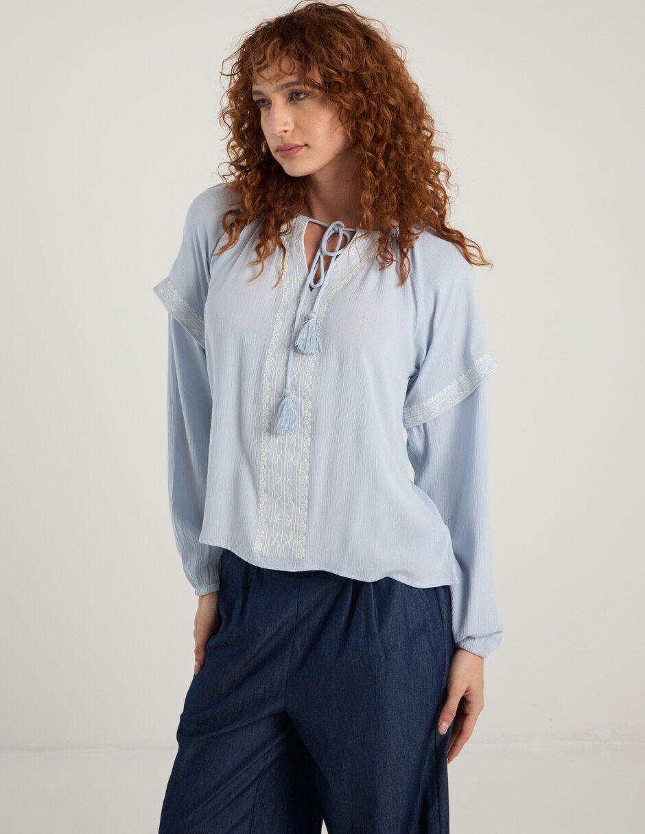 Blusa manga larga para mujer 7
