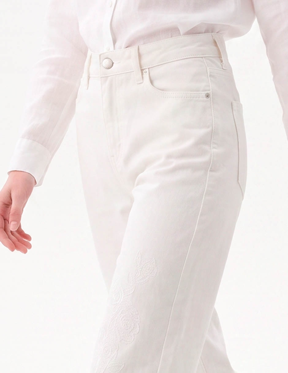 Jeans corte a la cintura para mujer