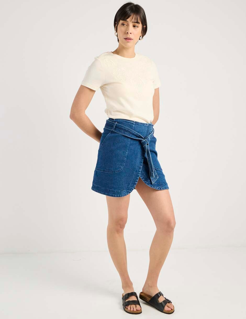 Playera manga corta cuello redondo para mujer 2