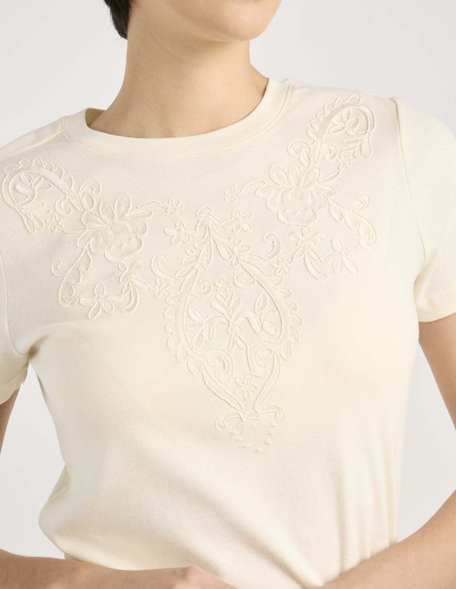 Playera manga corta cuello redondo para mujer 5
