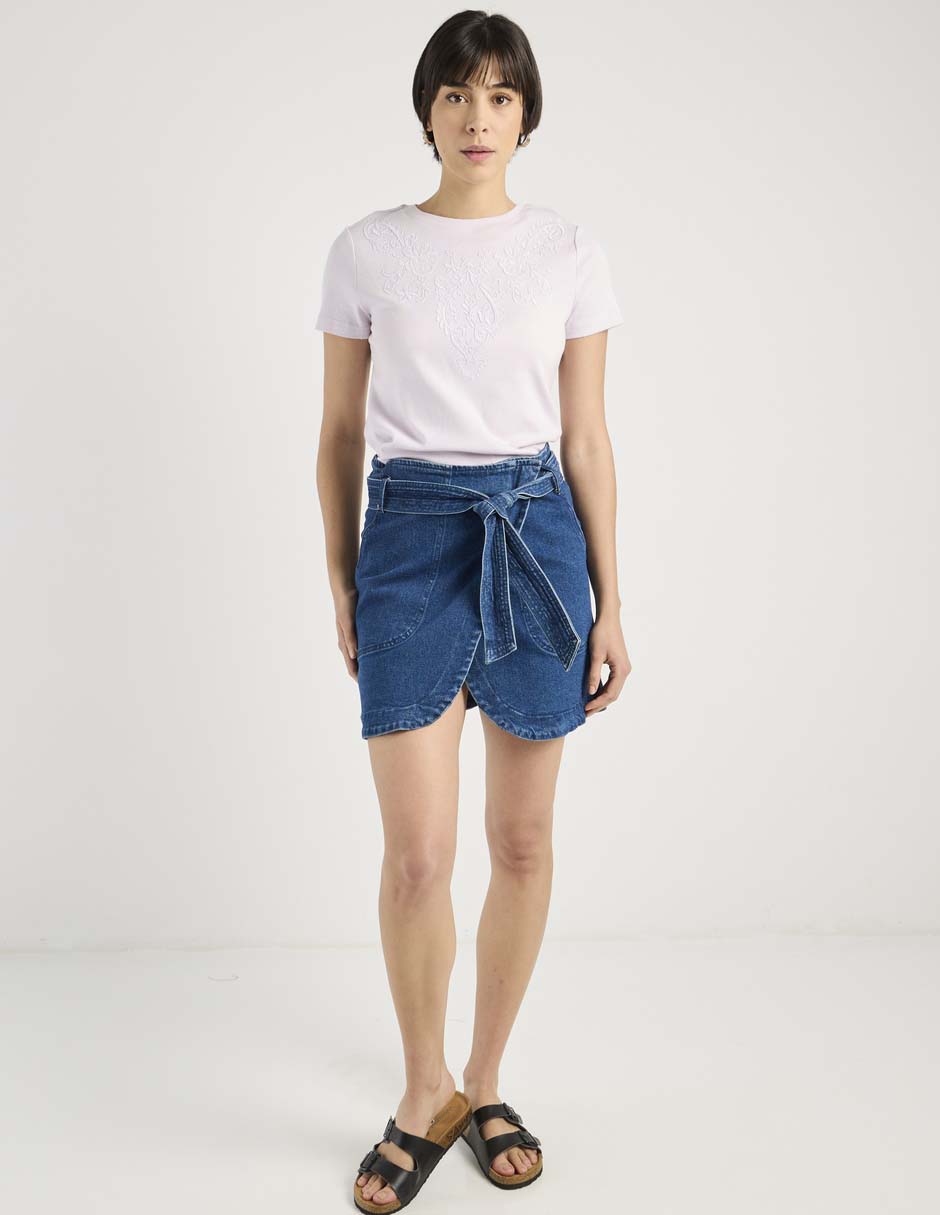 Playera manga corta Week By Weekend cuello redondo para mujer