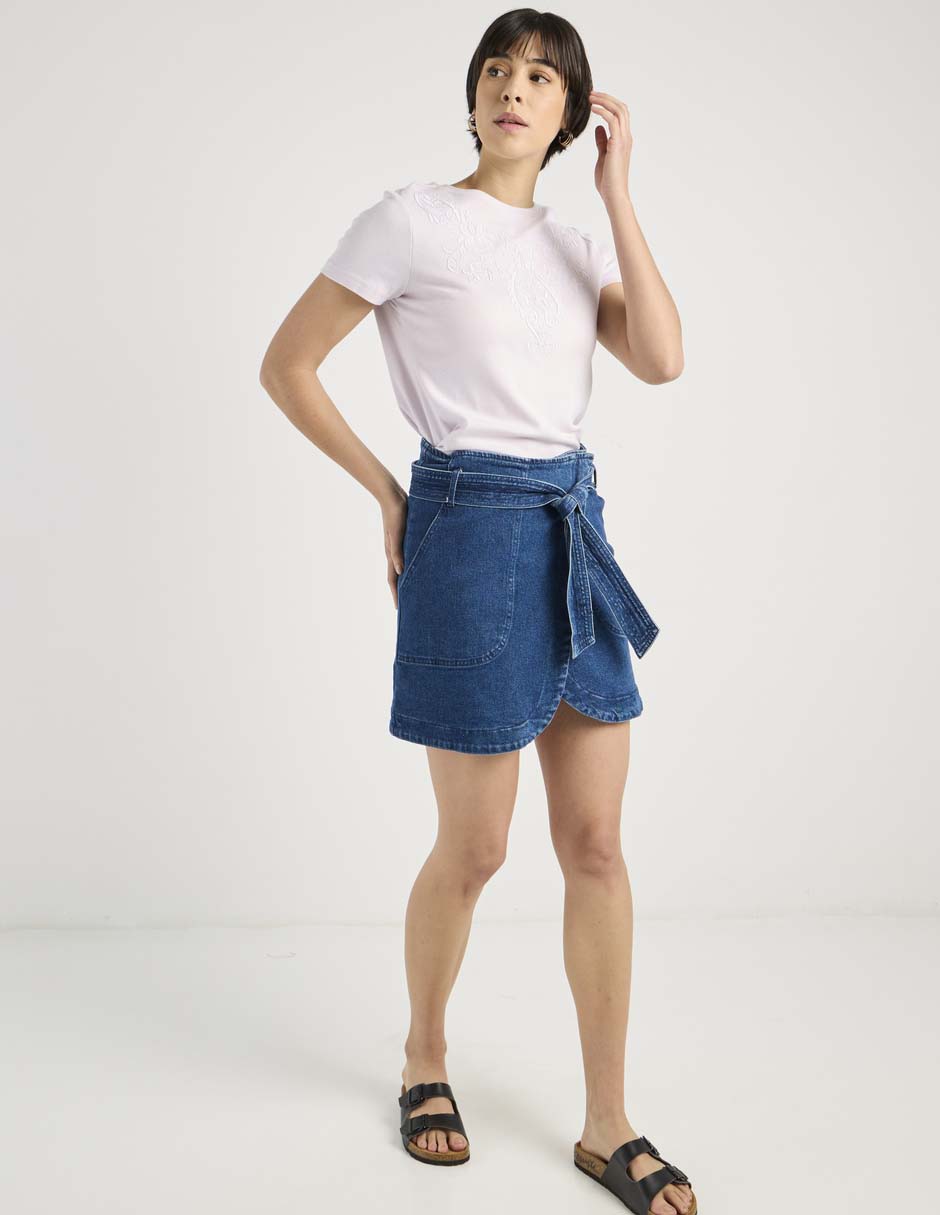 Playera manga corta Week By Weekend cuello redondo para mujer