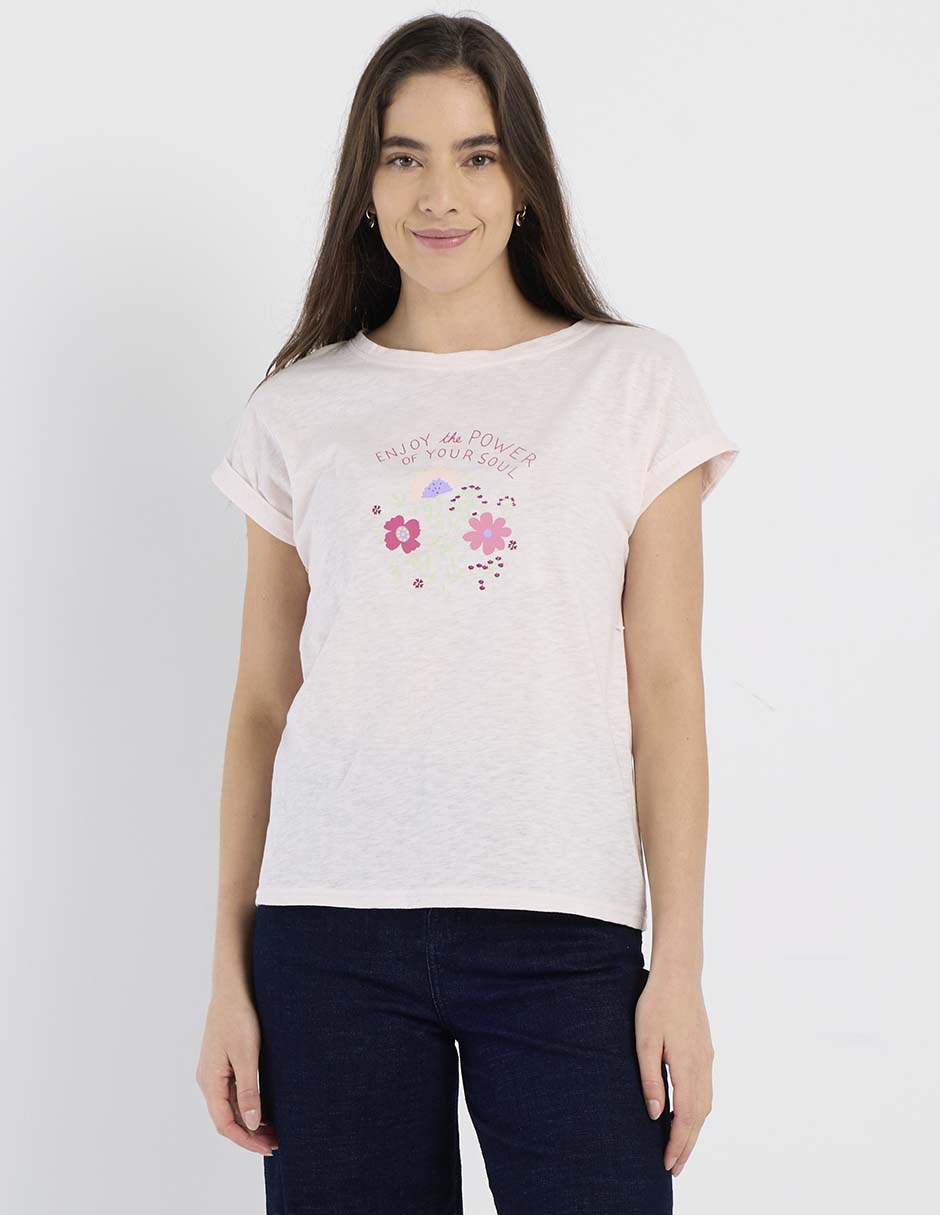 Playera manga corta Week By Weekend cuello redondo para mujer Playera manga corta Week By Weekend cuello redondo para mujer