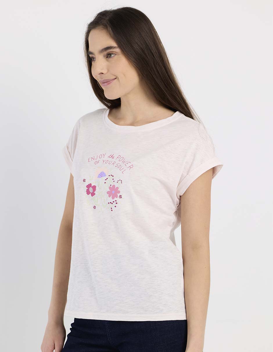 Playera manga corta Week By Weekend cuello redondo para mujer