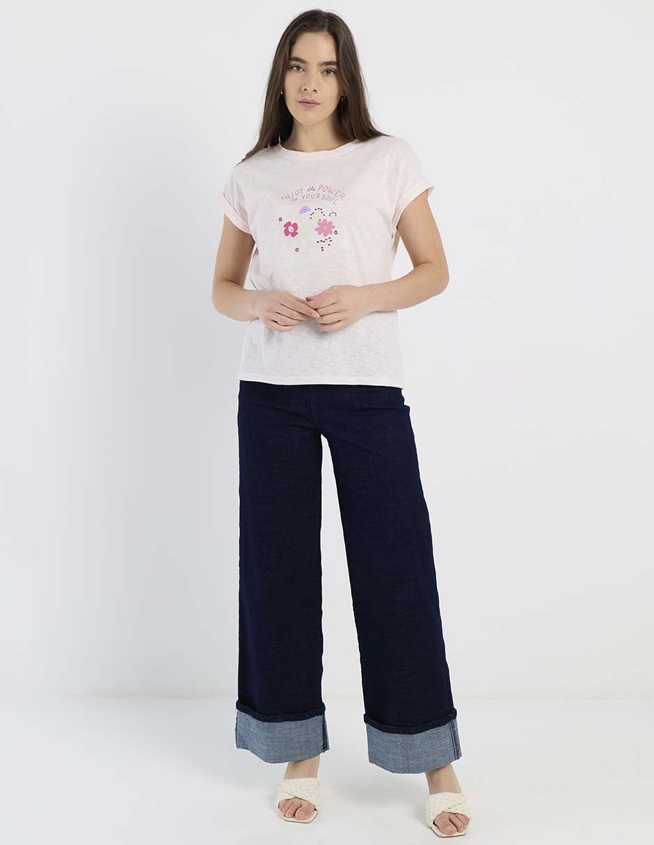 Playera manga corta Week By Weekend cuello redondo para mujer