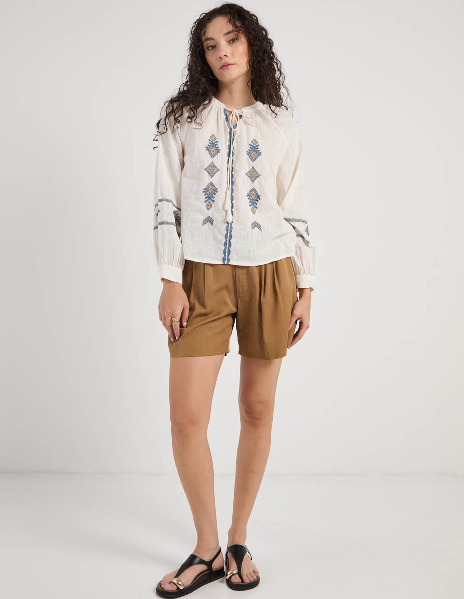 Blusa Week By Weekend manga larga para mujer