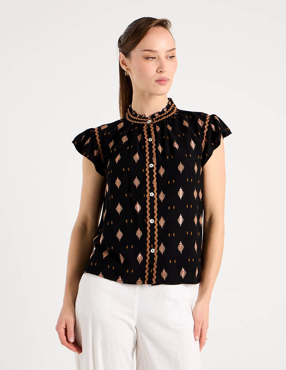 Blusa manga corta para mujer