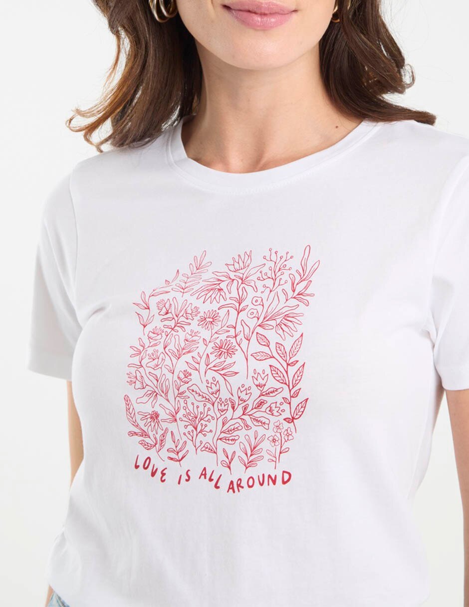 Playera manga corta cuello redondo para mujer 5