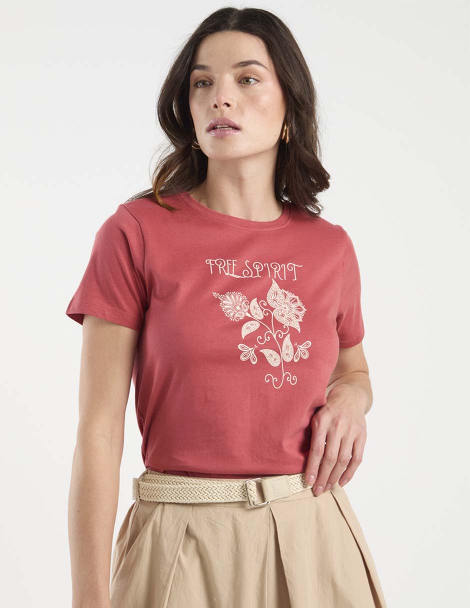 Playera manga corta cuello redondo para mujer 6