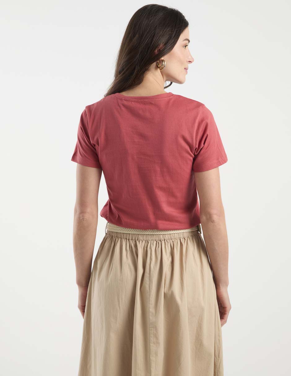 Playera manga corta cuello redondo para mujer 7