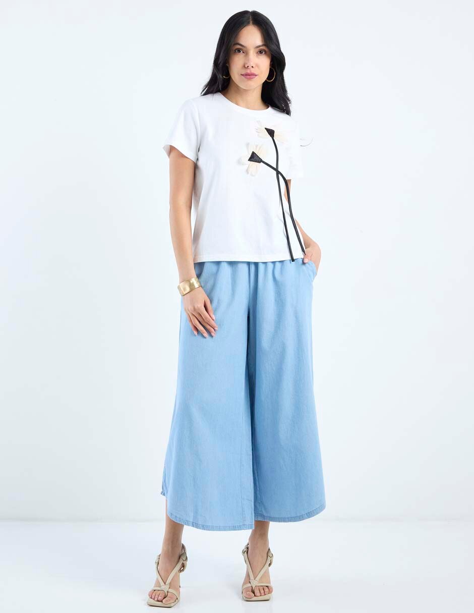 Pantalón coulotte amplio para mujer 5