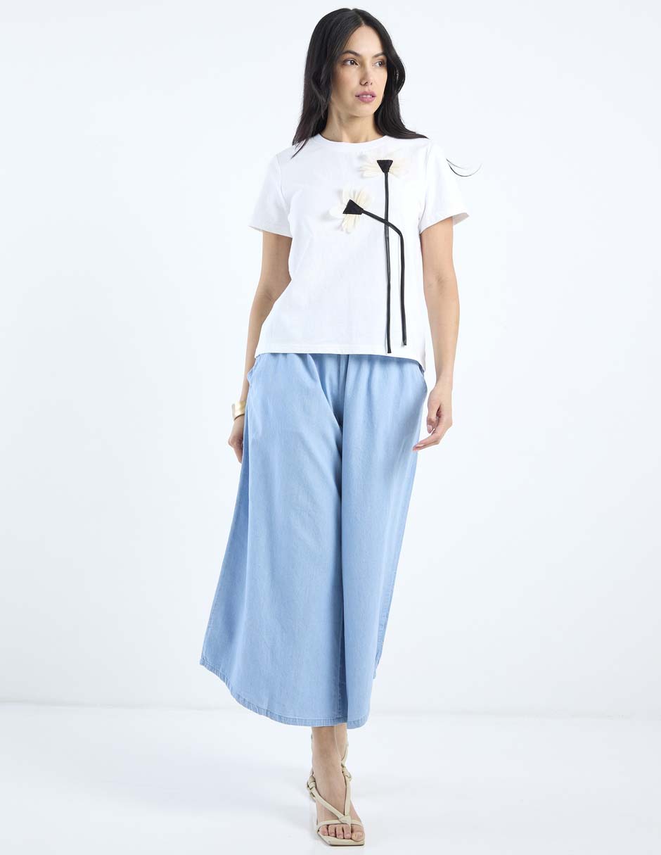 Pantalón coulotte amplio para mujer 4