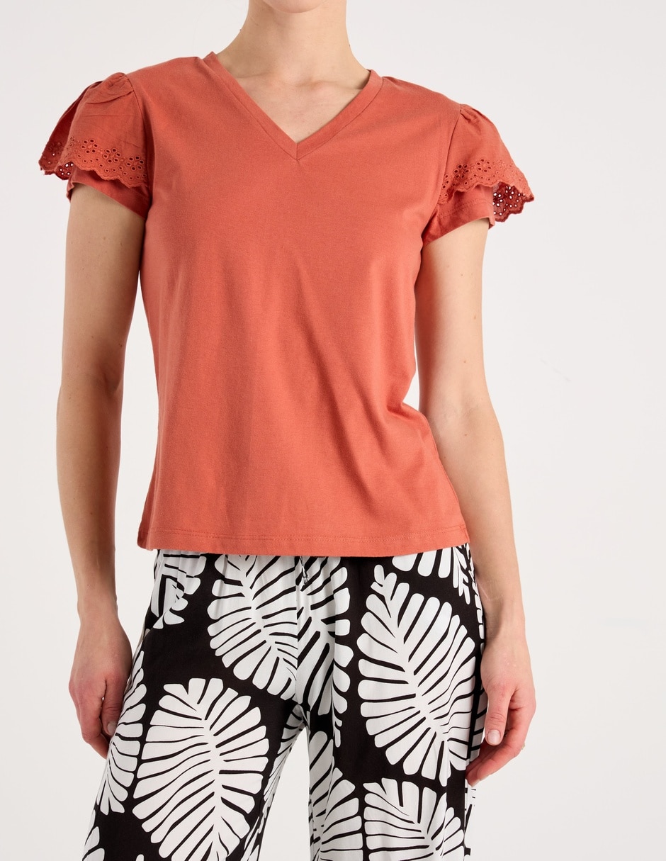 Playera manga corta cuello v mujer 9