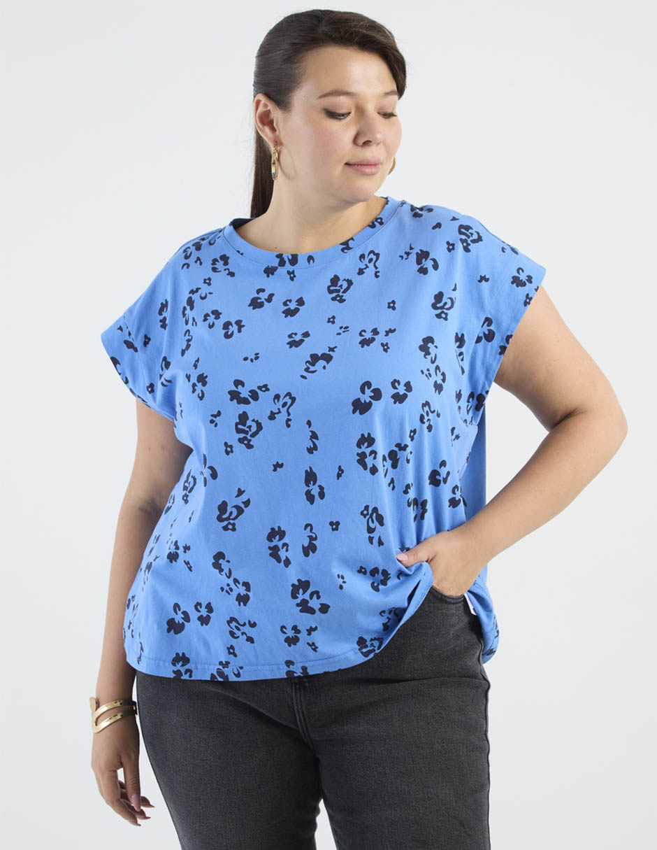 Playera manga corta cuello redondo para mujer
